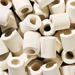 Anneaux de céramique poreuse utilisés comme masse filtrante