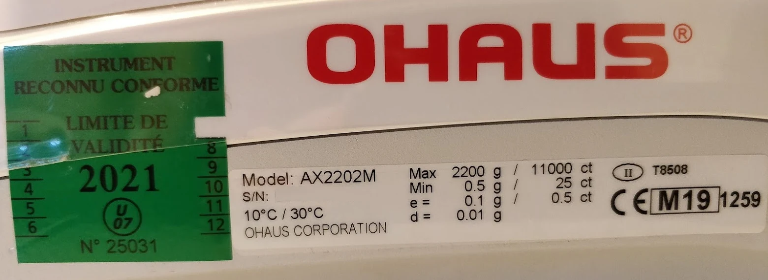 Exemple ohaus