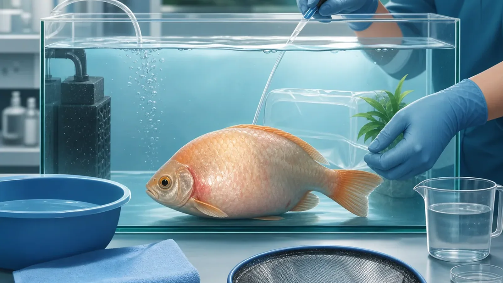Comment agir en urgence pour faire dégonfler un poisson d'eau douce atteint de trouble osmotique ?