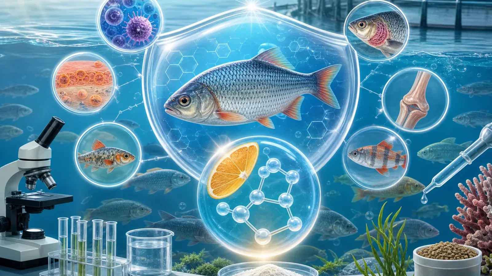 Quels rôles joue la vitamine C chez les poissons ?