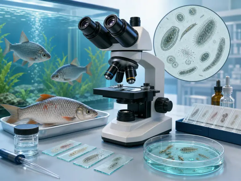 Quel microscope est adapté à la détection des principaux parasites des poissons ?