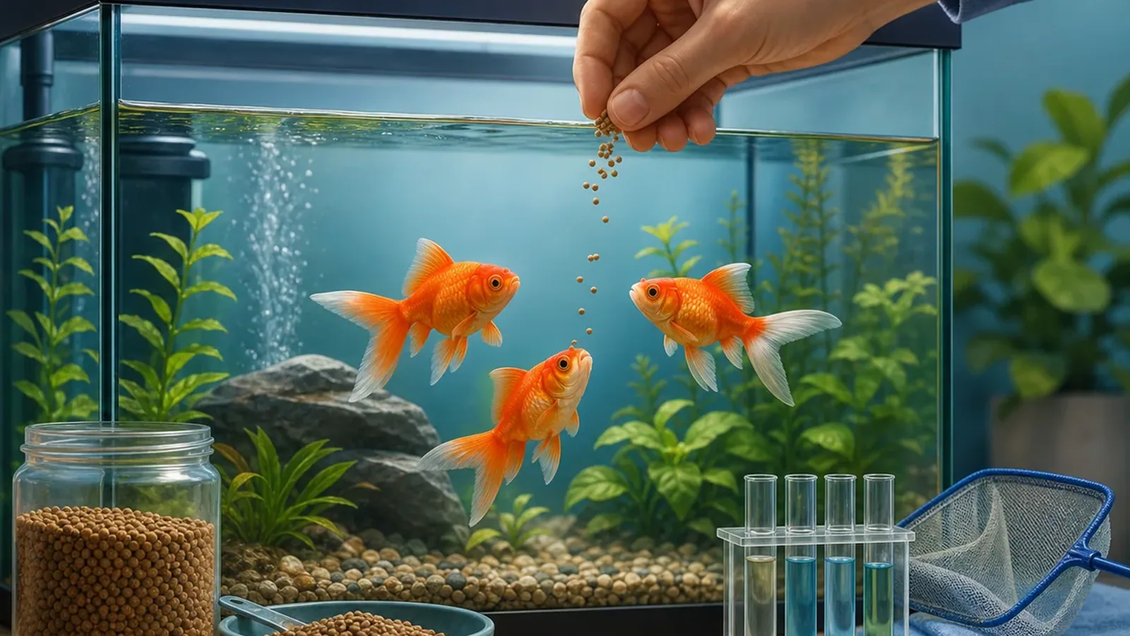 Comment nourrir mes poissons rouges en aquarium ?