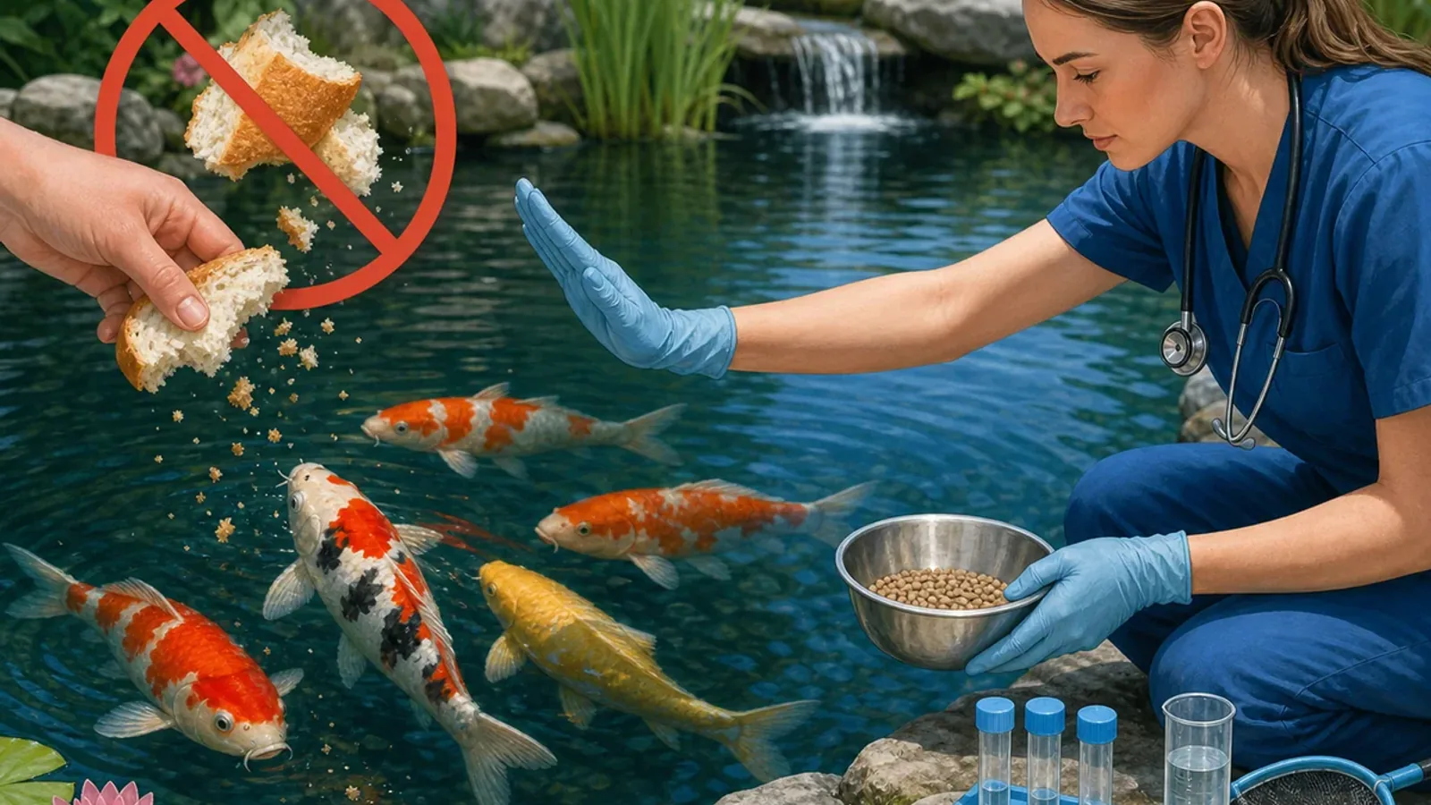 Peut-on donner du pain à manger à des carpes koïs ?