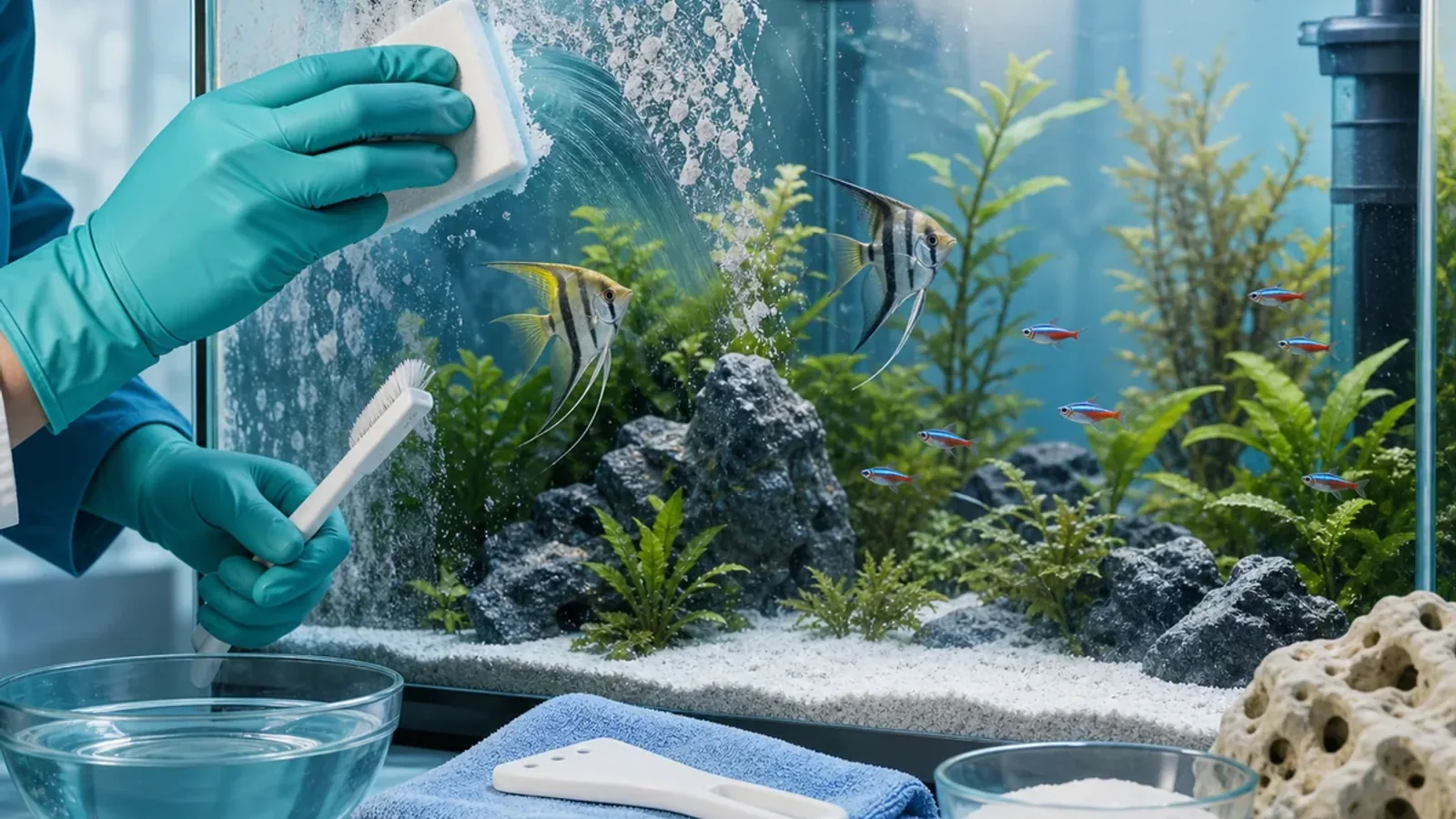 Comment éliminer les dépôts de calcaire en aquarium ?