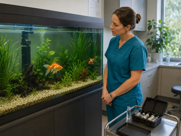 Which veterinarian should you consult for a sick fish?