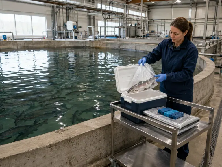 Should a dead fish be frozen before necropsy or laboratory testing?
