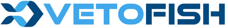 Logo horizontal Vetofish créé en 2019