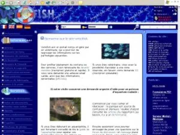 Site internet Vetofish sous Xoops en 2004
