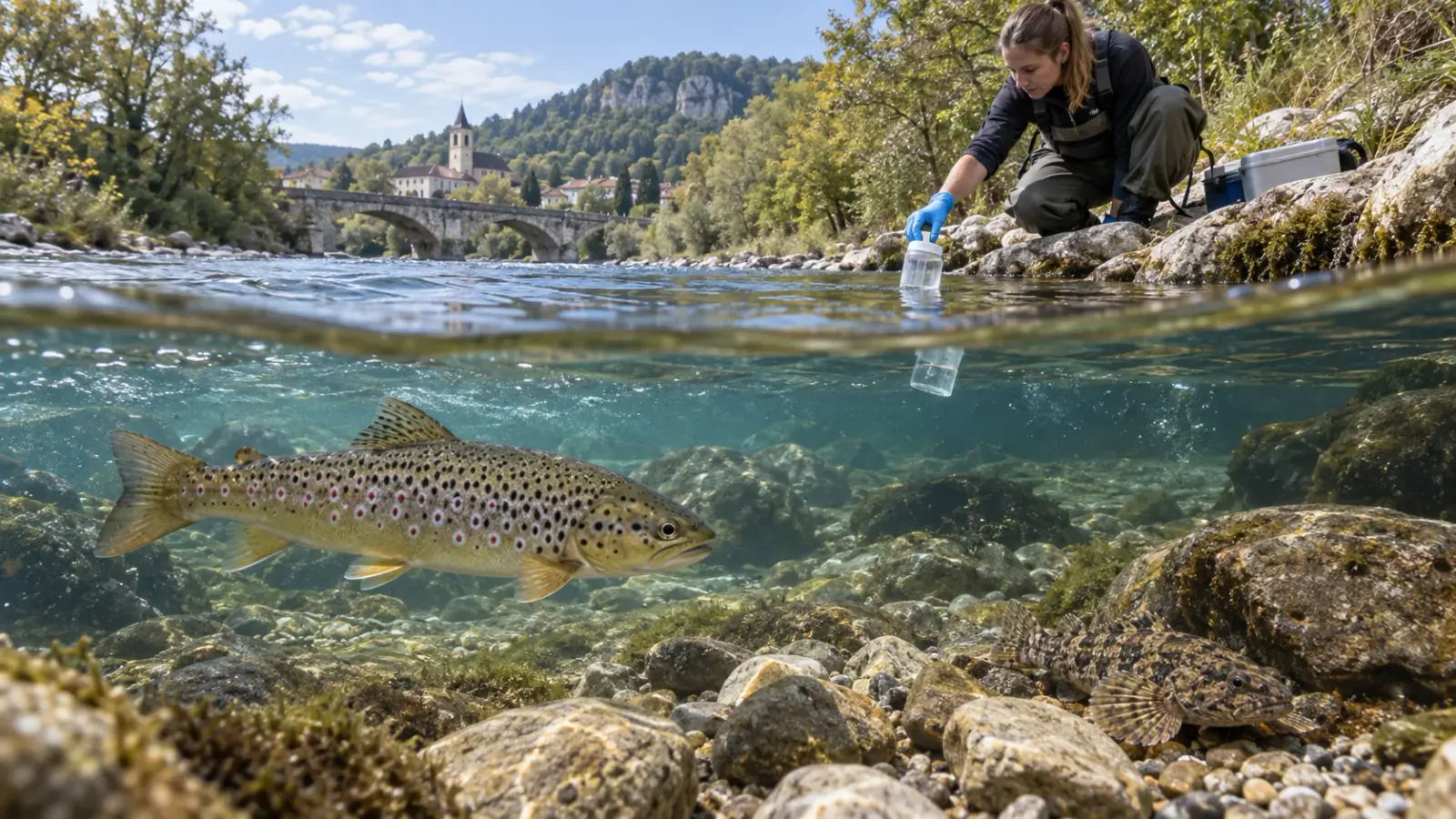 Truite fario dans une rivière