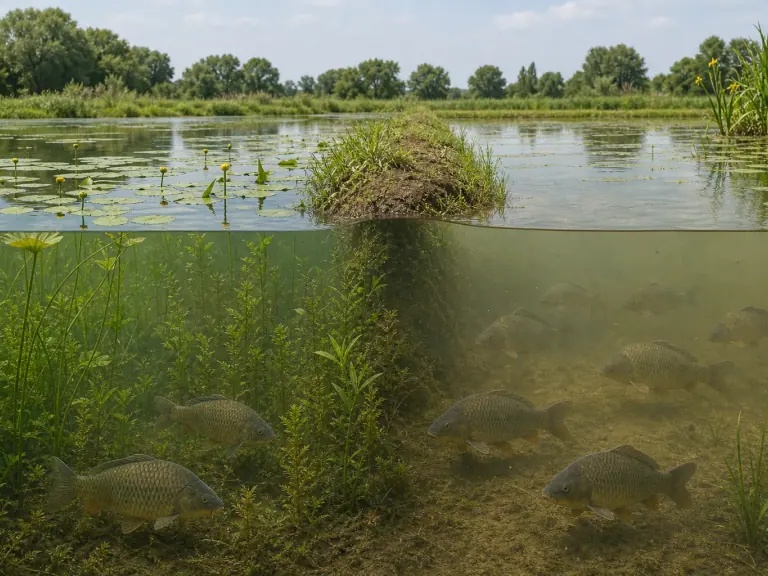Fish density shapes aquatic plants in French ponds