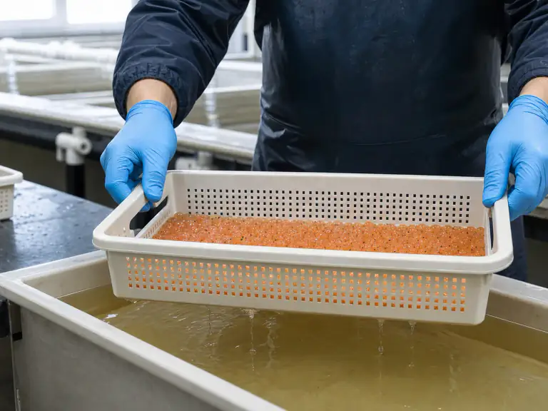Salmonid eggs: where surface disinfection stops