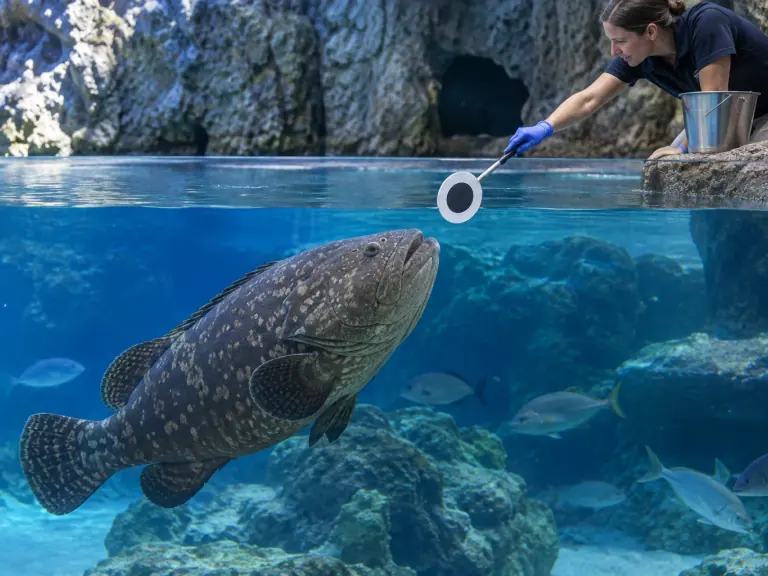 Entraîner les poissons pour faciliter les soins
