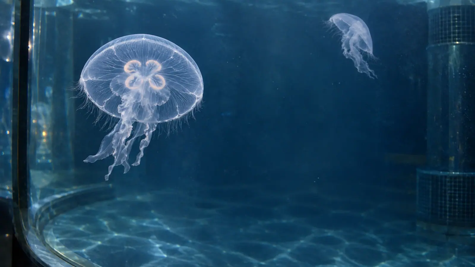 Méduse Aurelia dans un bassin d’aquarium public